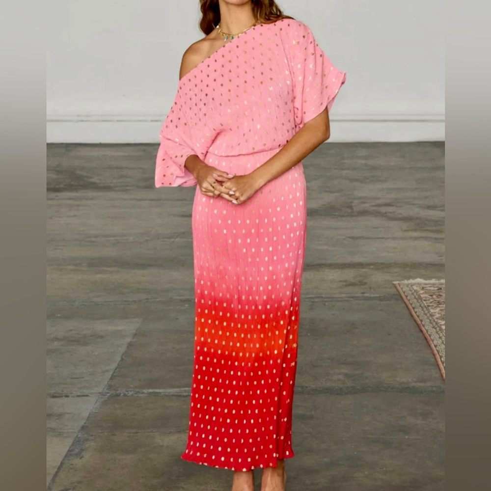 Never Fully Dressed Pink Ombre Tilly Midi Dress